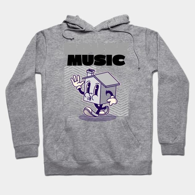 HOUSE MUSIC  - Character (Grey/black) Hoodie by DISCOTHREADZ 